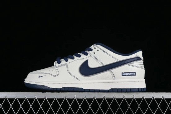 Supreme x Nike SB Dunk Low Deep Blue Colorway Low-Top Casual Skate Shoes - RM2308-238