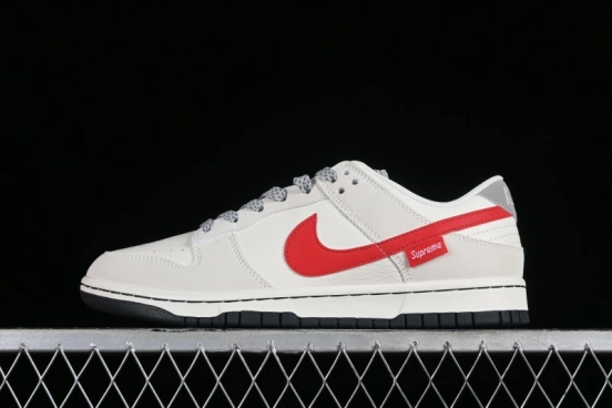 Supreme x Nike SB Dunk Low Casual Skate Shoes with Zoom Air Cushion - DQ1098-333