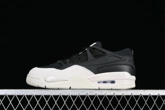 Nike Air Jordan 4 Remastered Sneakers in Black, Light Bone, and Dark Gray - FQ7939-001