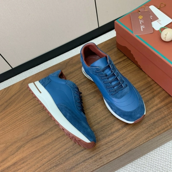 2025 Unisex Le Parmentier Blue Brown Suede Leather Sneakers LY