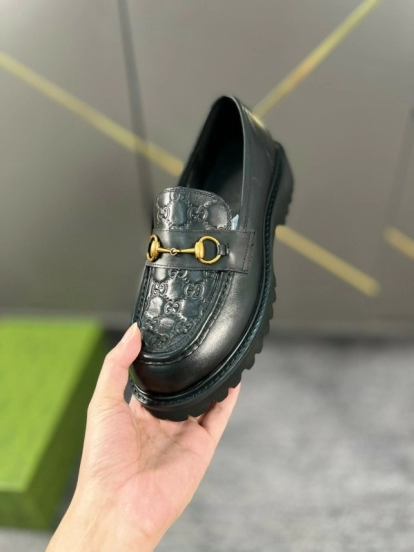 2024 Men Gucci Black Leather Formal Shoes MJ00300