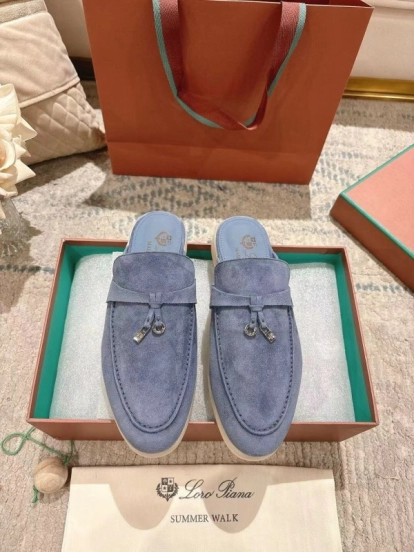 2025 Women LP Blue Suede Slippers LY00260