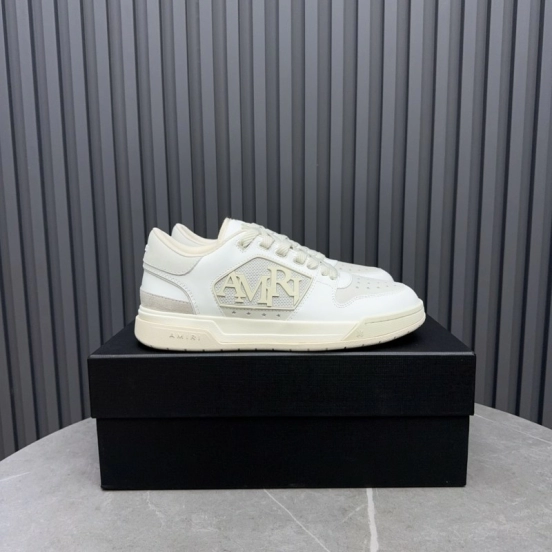 2025 Unisex Amiri White Leather Sneakers MJ00360