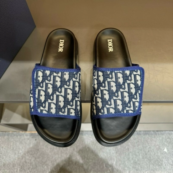 2024 Dior Blue White Fabric Slippers MJ00180
