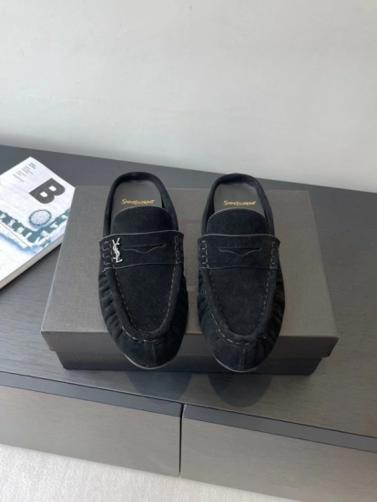 Saint Laurent Classic Loafer Mule Flat Shoes - KFY00320