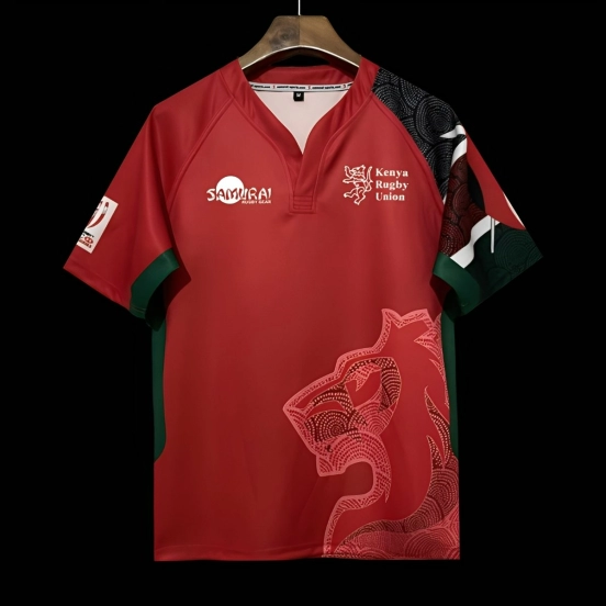 2026 Kenya Red with Lion Graphic Jersey