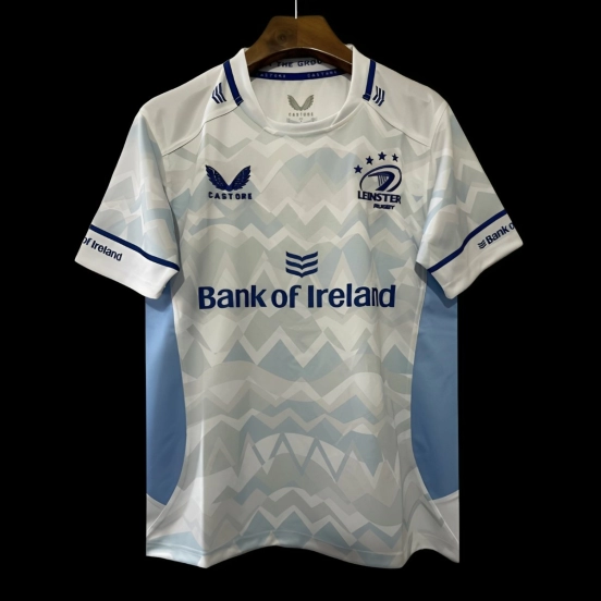 24/25 Leinster White with Chevron Pattern and Sky Blue Panels Jersey