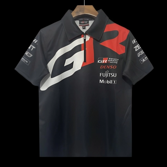 2024 F1 Toyota Gazoo Racing Black with Red and White GR Logo  Motorsports Polo